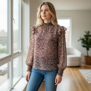 423 - ONLY Neon & Nylon Blouse Floral